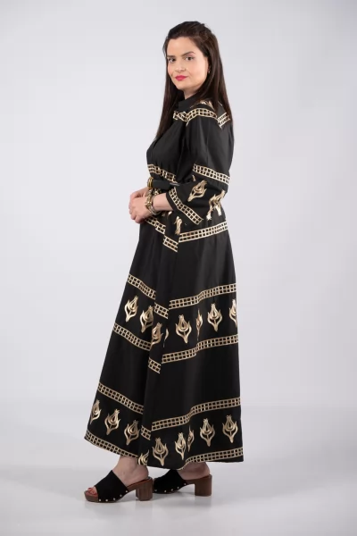 Φόρεμα Σεμιζιέ Afroditi Μαύρο