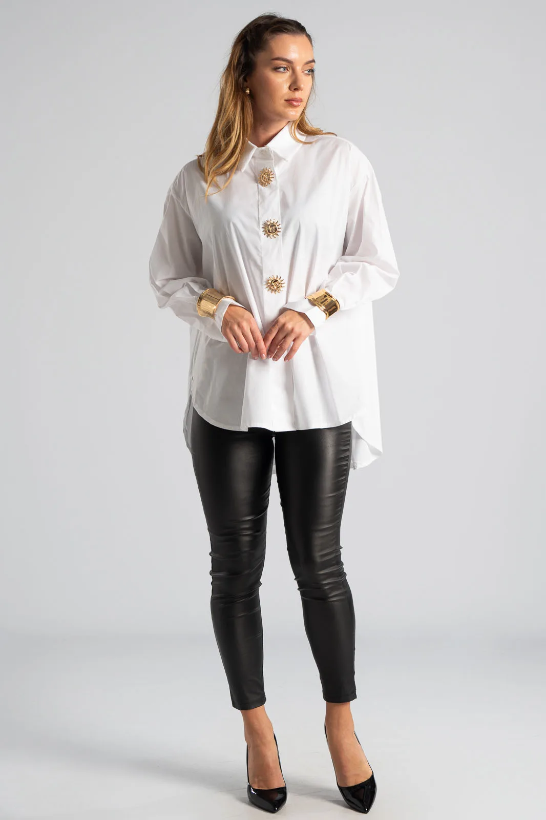 Leggings Waistband Metal Buttons