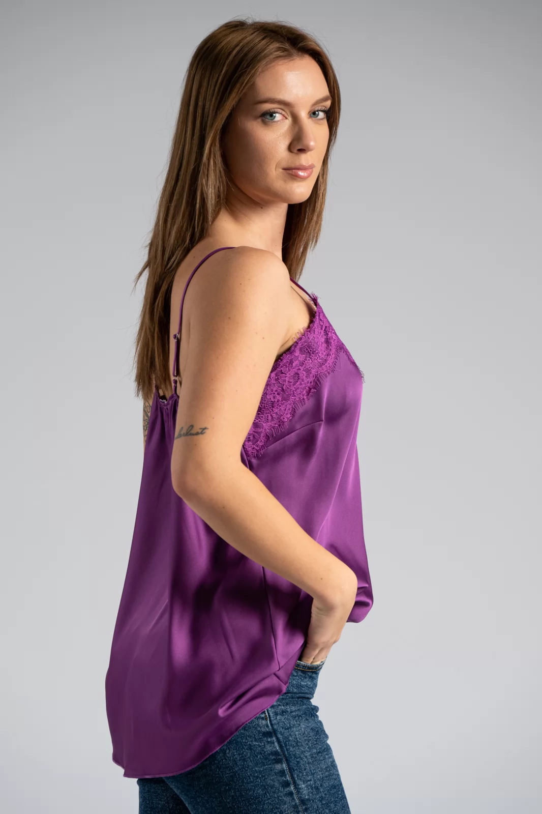 Satin Embossing Flare Camisole フレアキャミソール Satin Embossing Flare Camisole フレアキャミソール