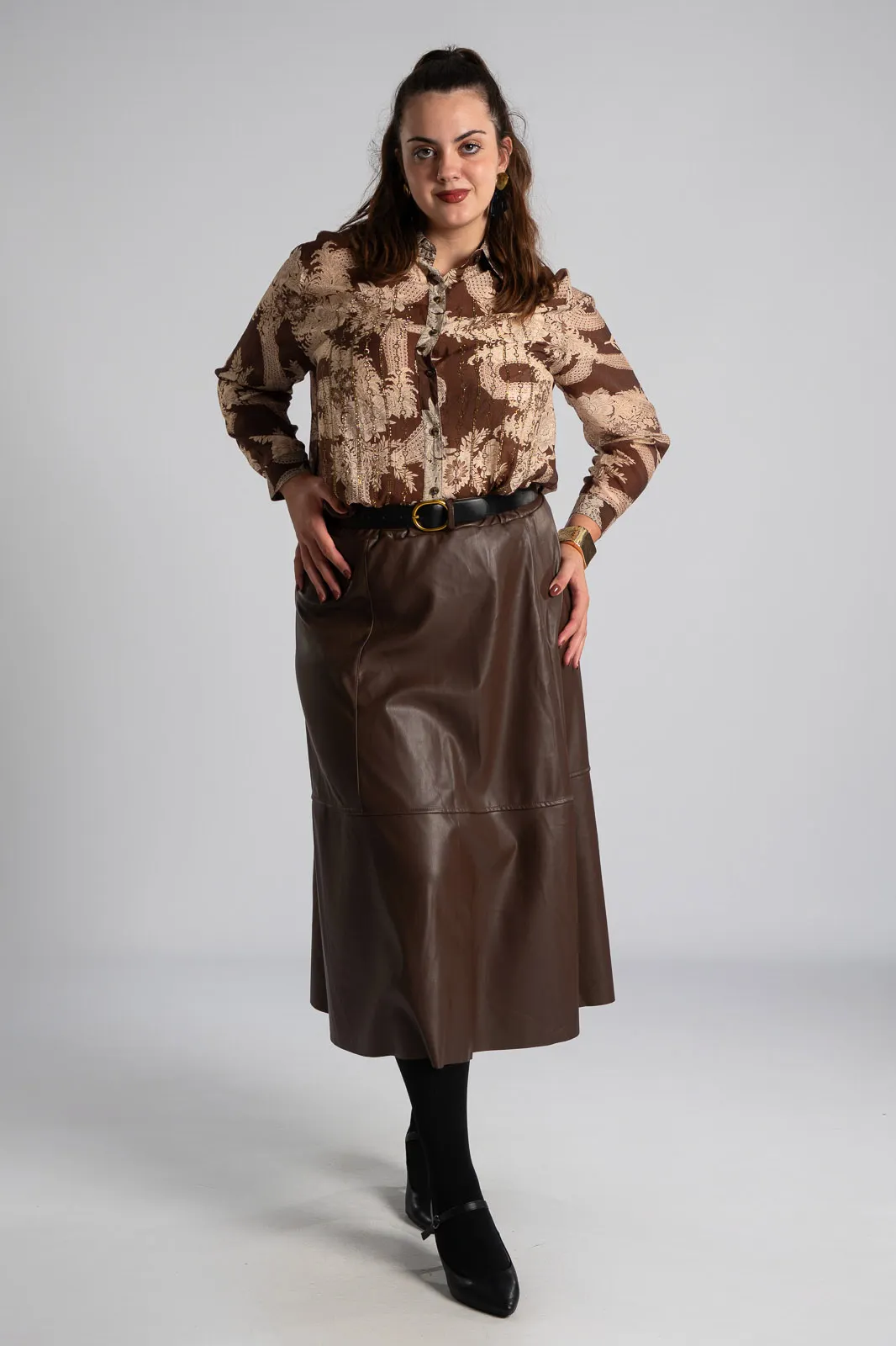 Shirt Cotton Strass Floral