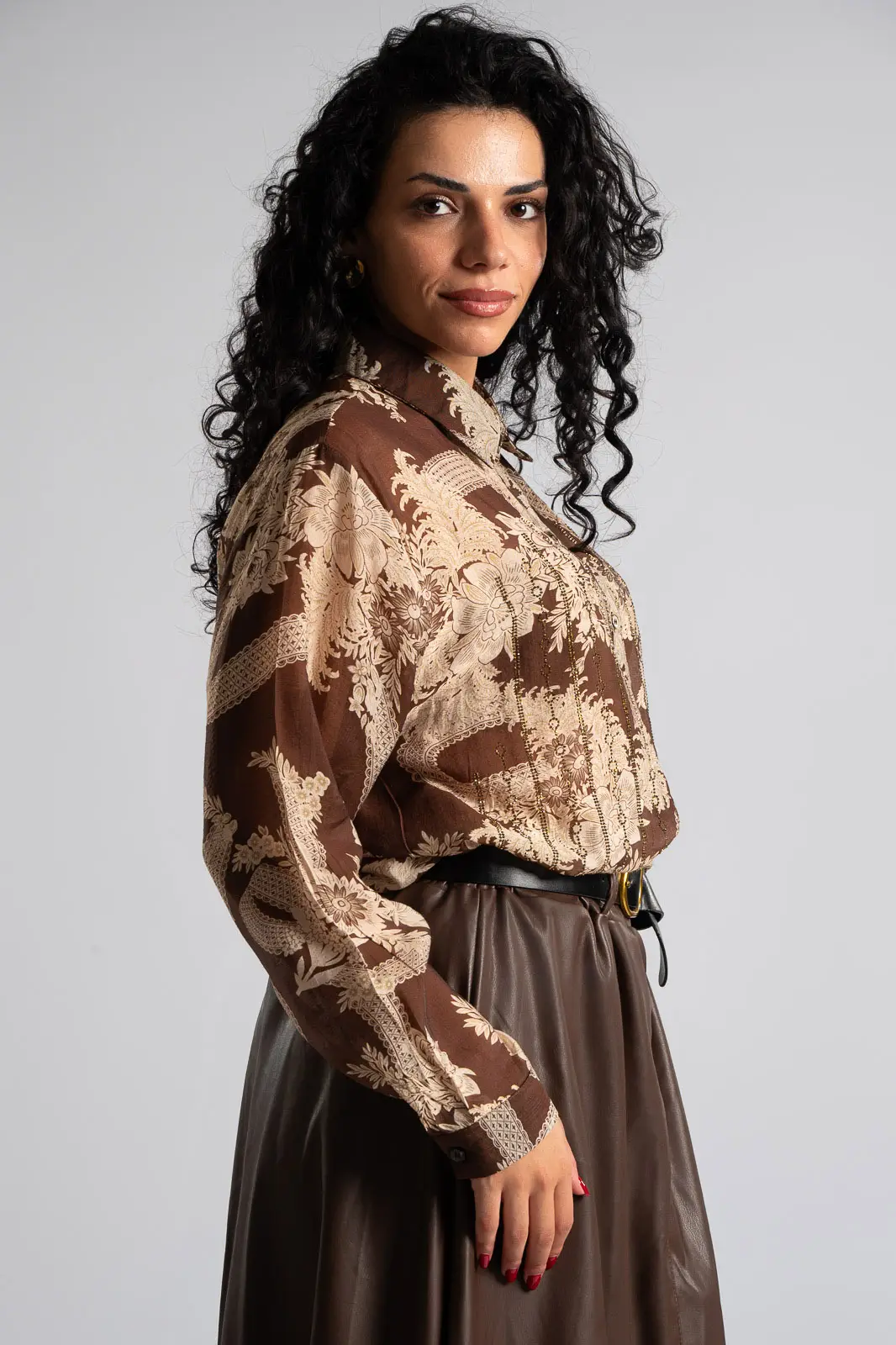 Shirt Cotton Strass Floral