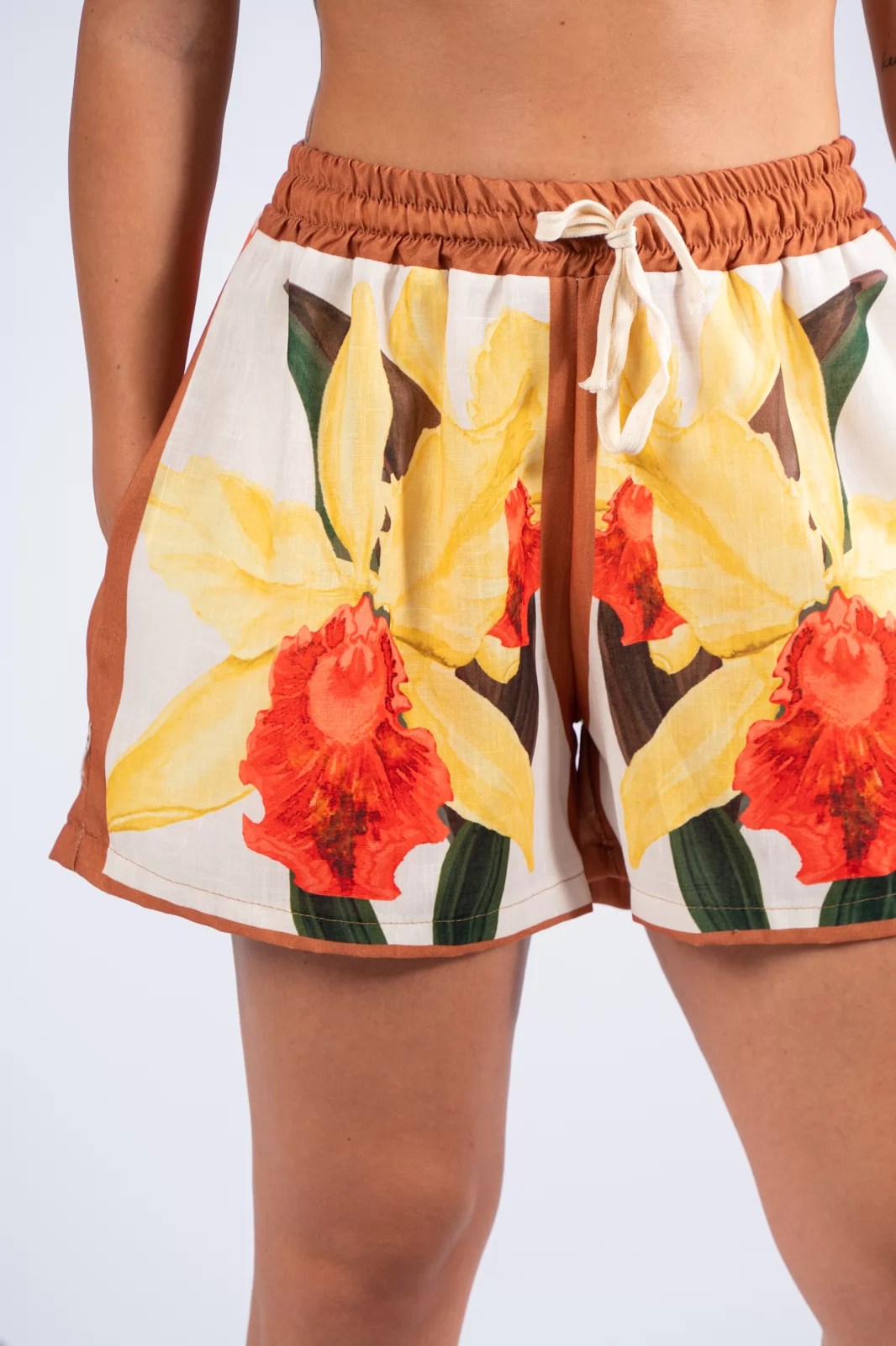 Shorts Floral Multicolor-Cream