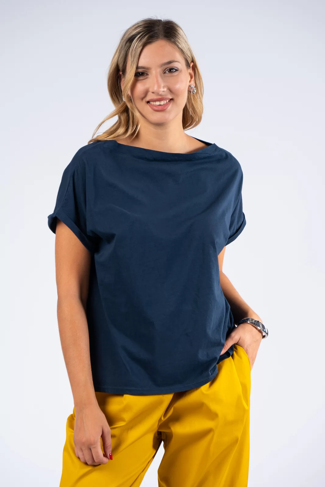Basic T-shirt 'Fr. Havn' - Dark Navy