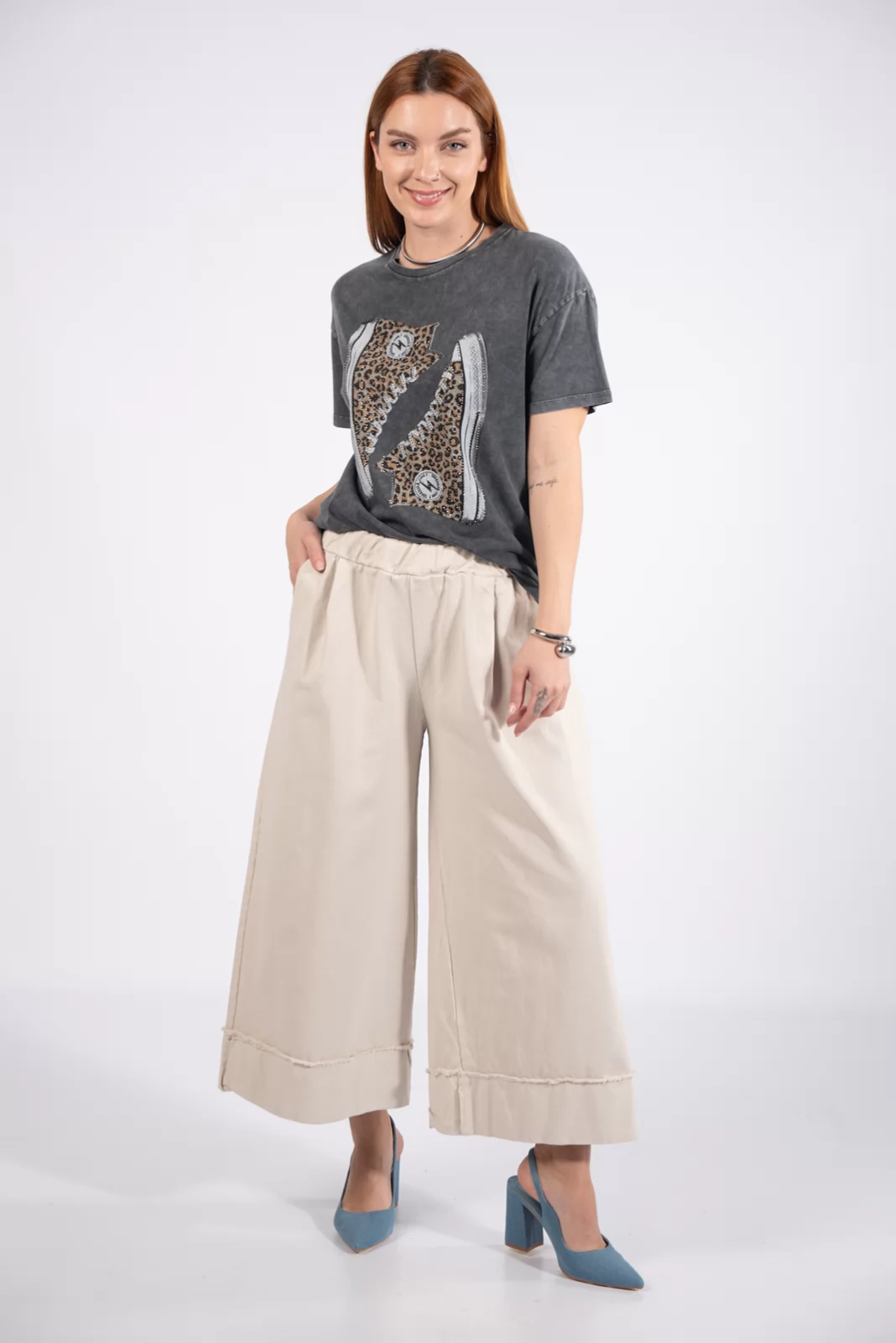Jupe culotte Jeans Cream Beige Marilyn Boutique