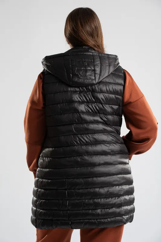Sleeveless Jacket Detachable Hood