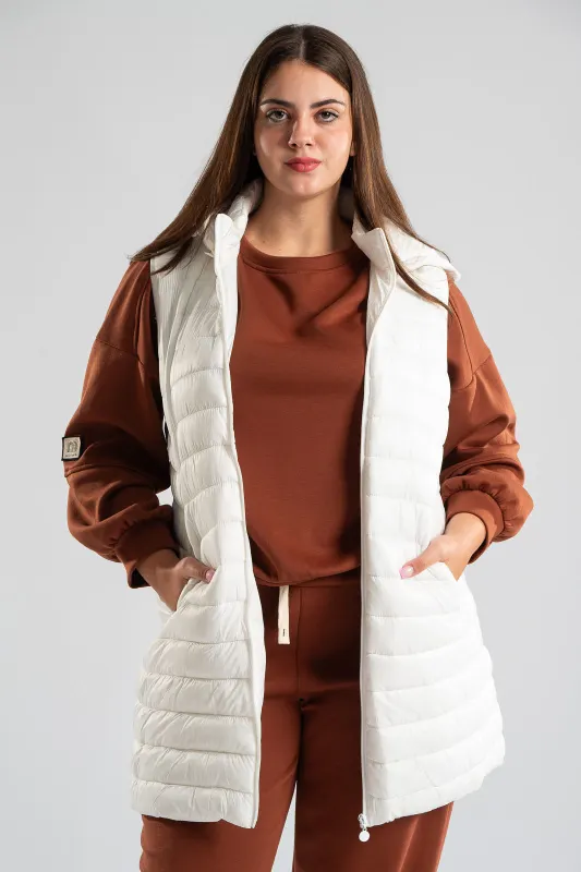 Sleeveless Jacket Detachable Hood