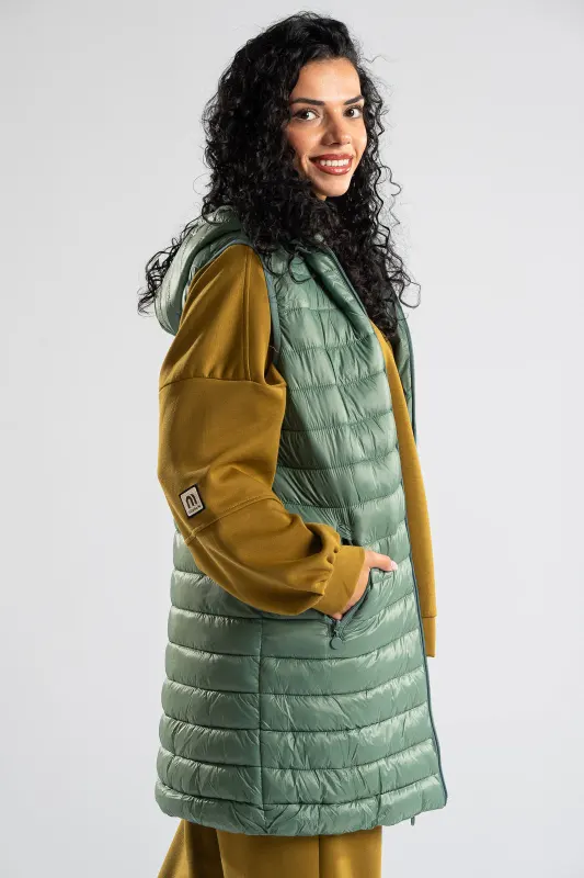 Sleeveless Jacket Detachable Hood