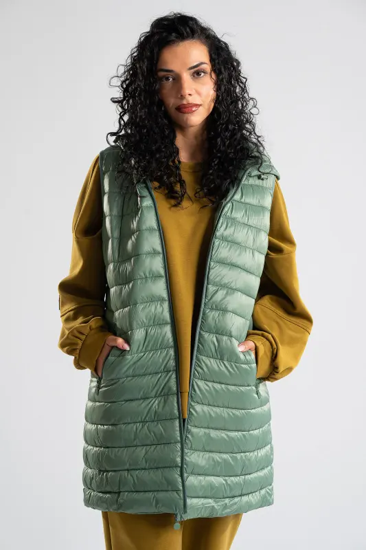 Sleeveless Jacket Detachable Hood