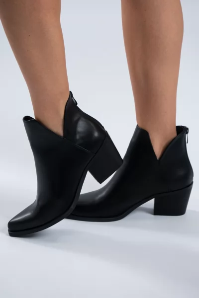 Ancle Boots Ανοίγματα Μαύρα
