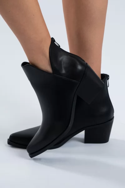 Ancle Boots Ανοίγματα Μαύρα