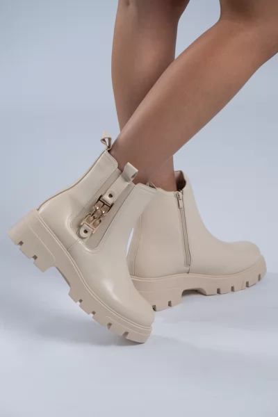 Ancle Boots Chunky Cream