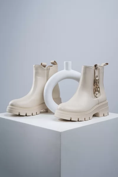 Ancle Boots Chunky Cream