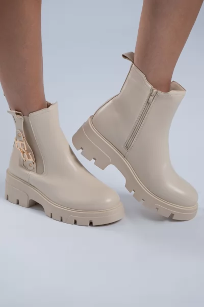 Ancle Boots Chunky Cream