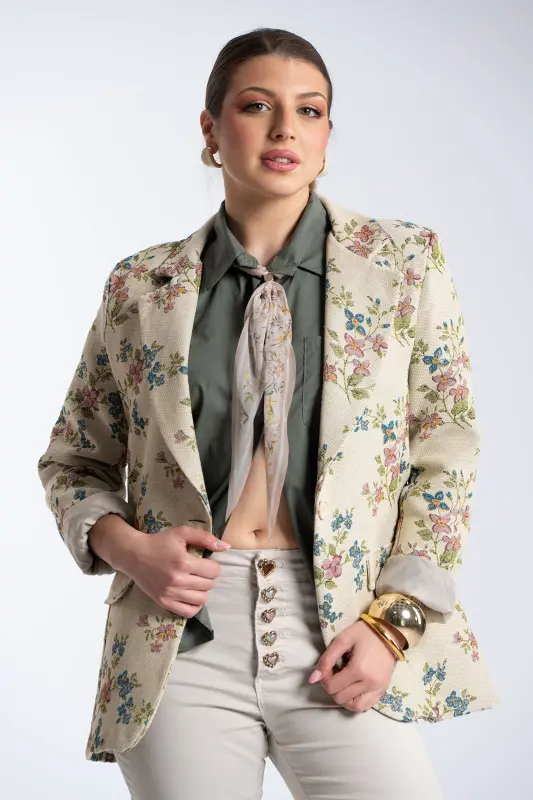 Blazer Floral Ρομαντικό Print