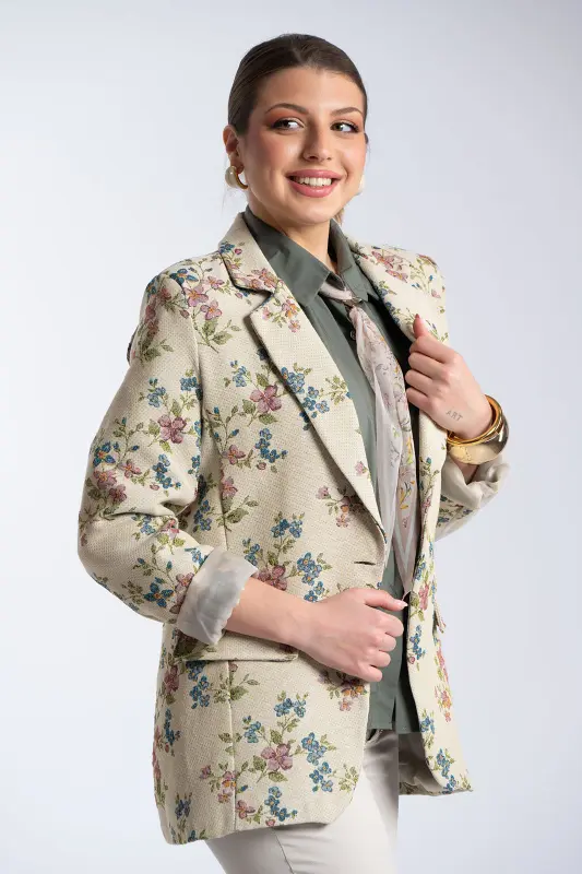 Floral Romantic Print Blazer