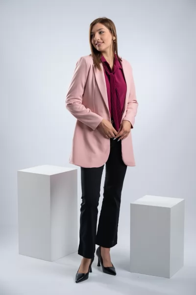 Blazer Κουμπί Baby Pink