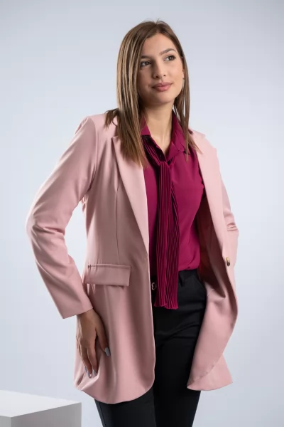 Blazer Κουμπί Baby Pink