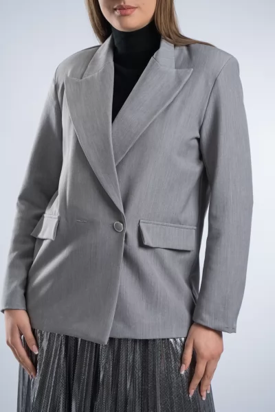 Blazer Σταυρωτό Γκρι