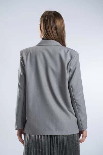 Blazer Σταυρωτό Γκρι