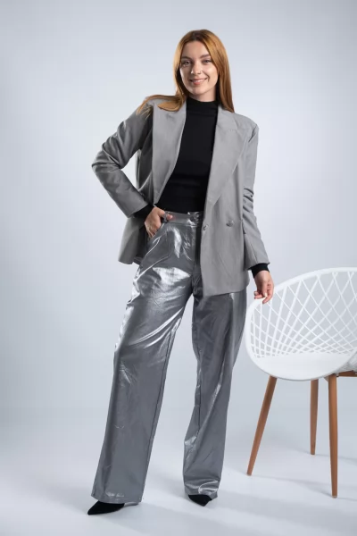 Blazer Σταυρωτό Γκρι