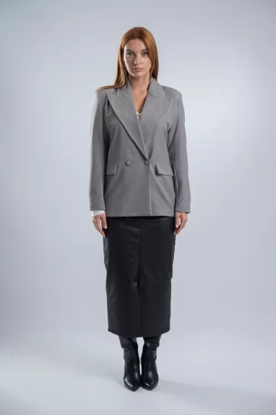 Blazer Σταυρωτό Γκρι
