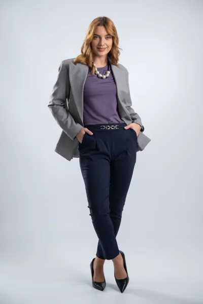 Blazer Σταυρωτό Γκρι