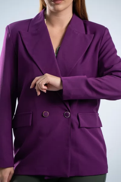 Blazer Σταυρωτό Ματζέντα