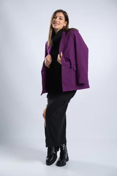 Blazer Σταυρωτό Ματζέντα