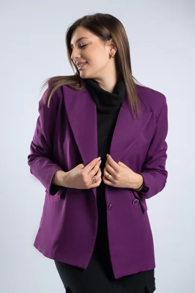 Blazer Σταυρωτό Ματζέντα