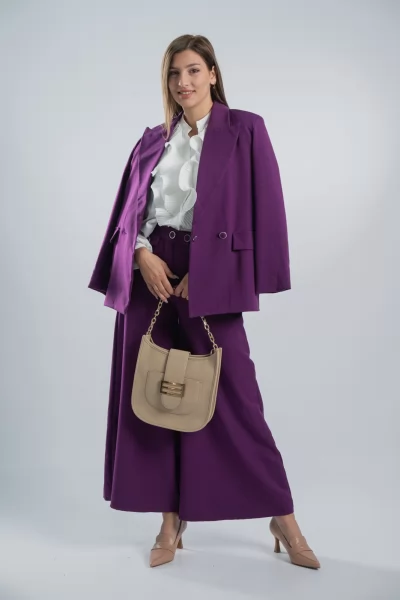 Blazer Σταυρωτό Ματζέντα