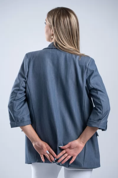 Blazer Χρυσά Κουμπιά Denim Blue