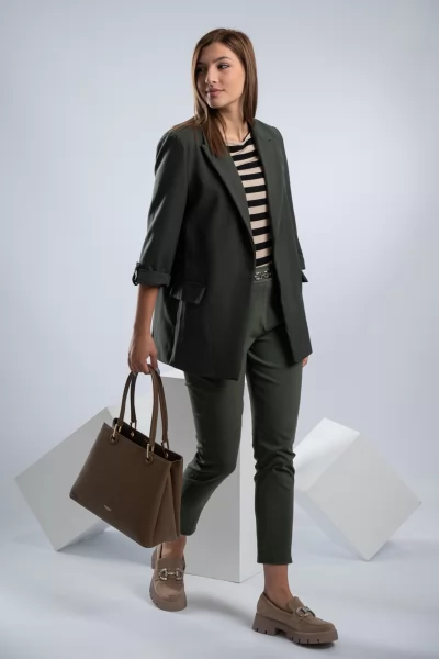 Blazer Χρυσά Κουμπιά Χακί