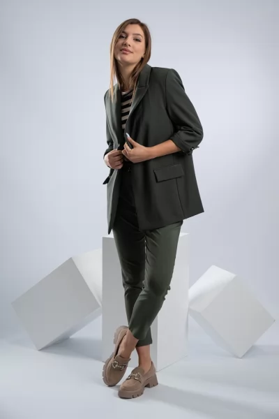 Blazer Χρυσά Κουμπιά Χακί