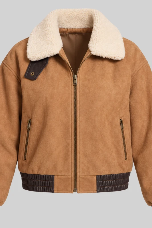 Bomber Suede with Sherpa Collar