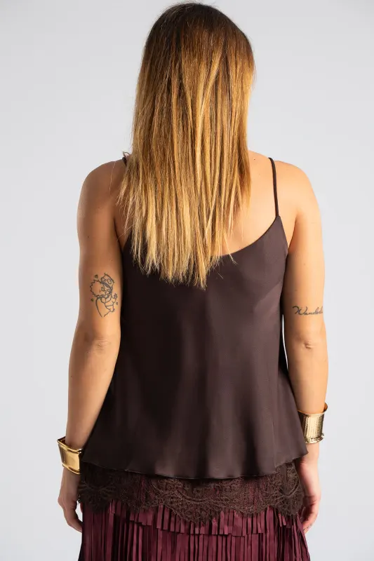 Camisole Satin Lace Trim 