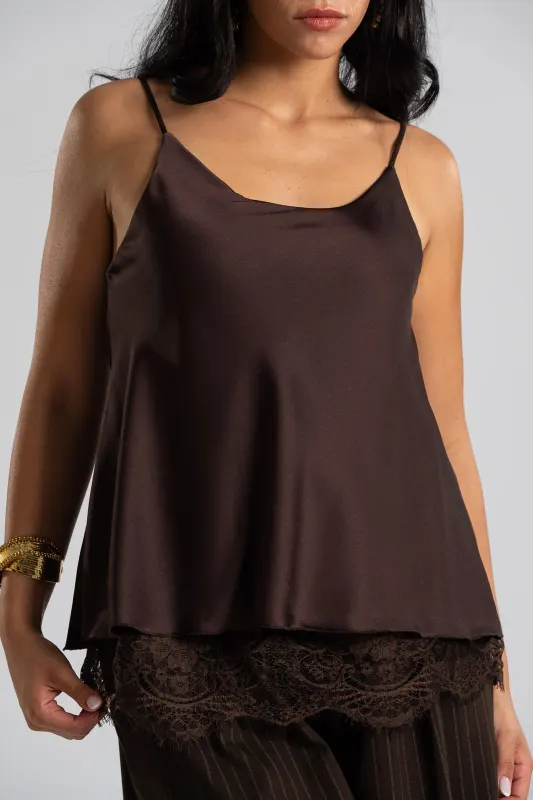 Camisole Satin Lace Trim 