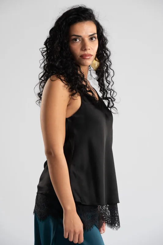 Camisole Σατέν Δαντέλα Τελείωμα