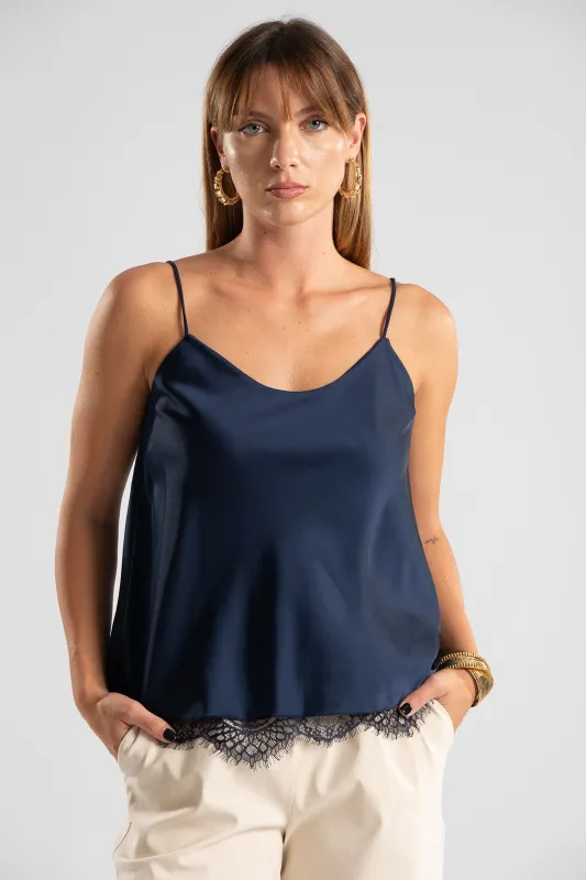 Camisole Σατέν Δαντέλα Τελείωμα