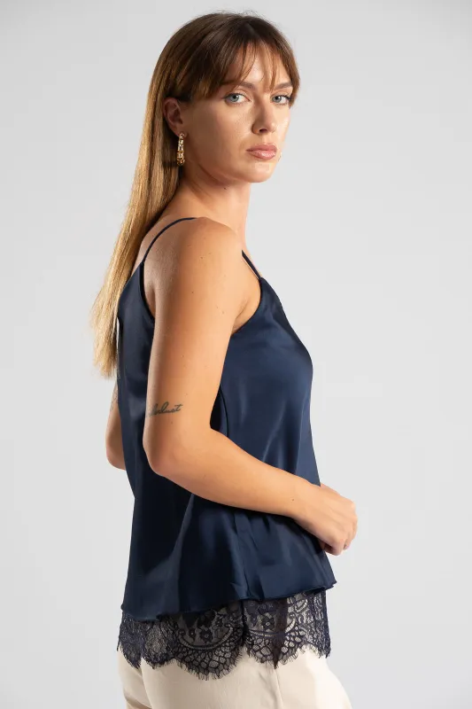 Camisole Σατέν Δαντέλα Τελείωμα