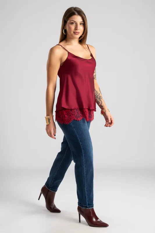 Camisole Satin Lace Trim 