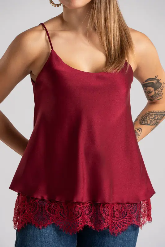 Camisole Satin Lace Trim 