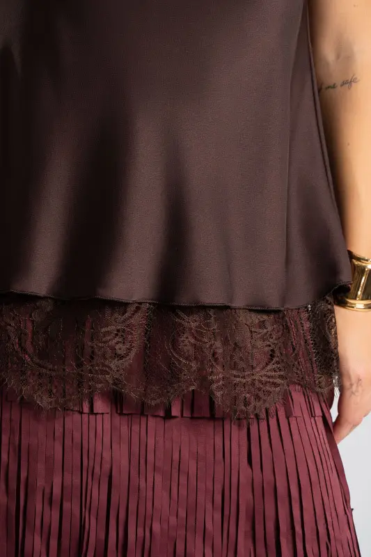 Camisole Satin Lace Trim 