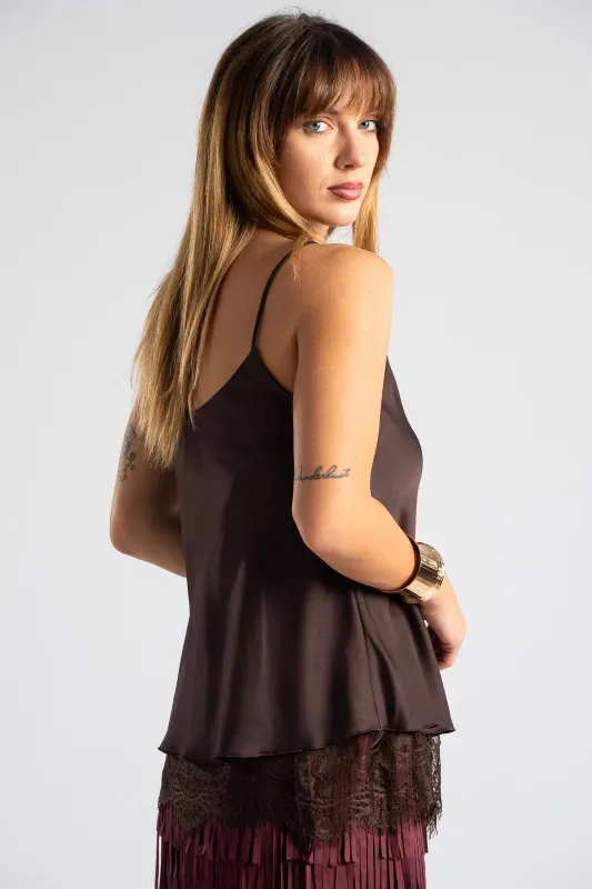 Camisole Satin Lace Trim 