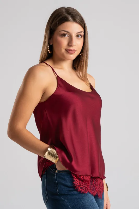 Camisole Satin Lace Trim 
