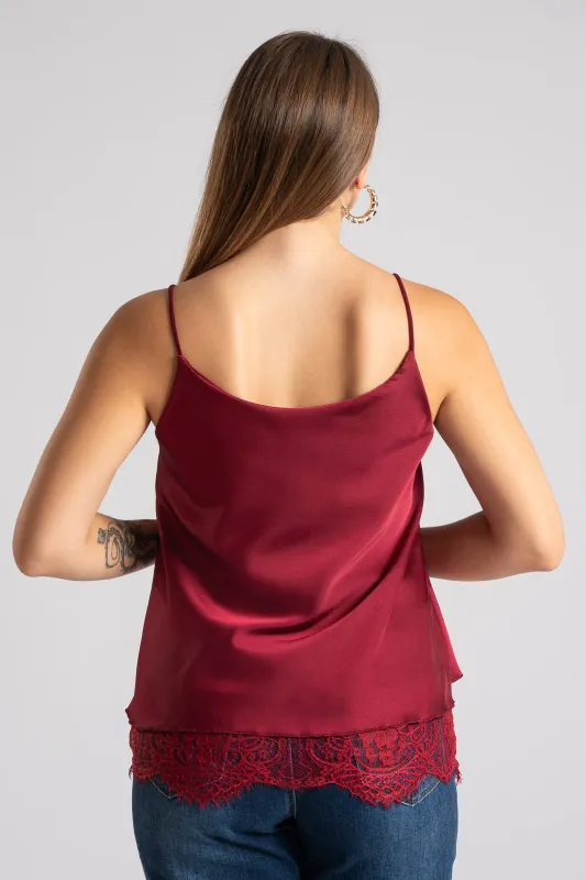 Camisole Satin Lace Trim 