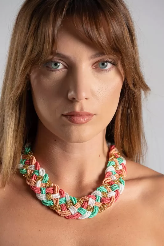 Choker Πλεξούδα Χρυσή Αλυσίδα