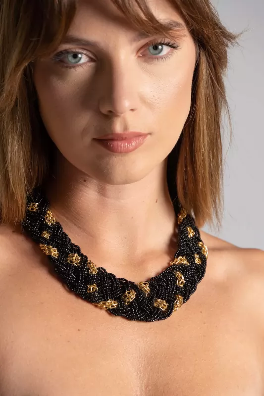Choker Πλεξούδα Χρυσή Αλυσίδα