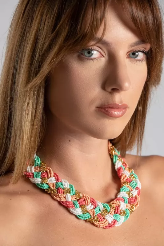 Choker Πλεξούδα Χρυσή Αλυσίδα