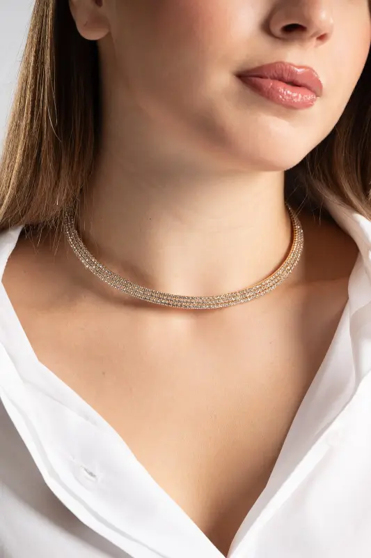 Choker Triple Strass 