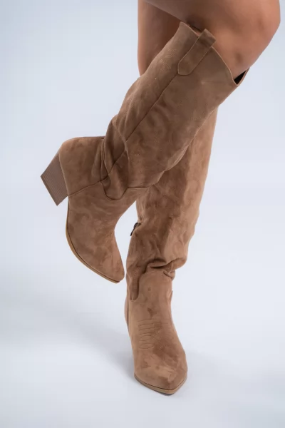 Cowboots Embossed Design Camel 